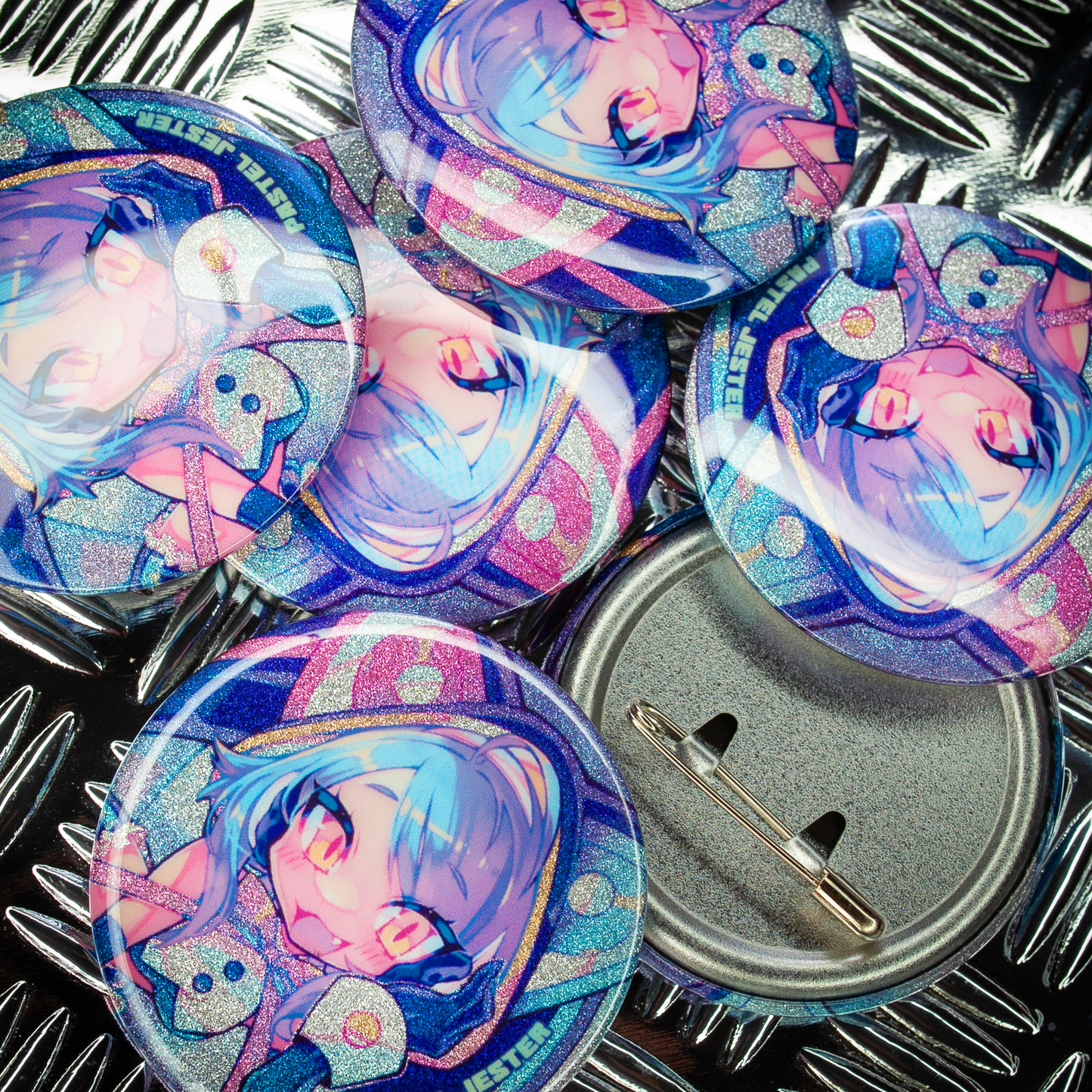 Neonya!! "Pastel Jester" Collectible Pin Badge (Large)
